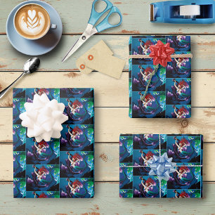 Feuille De Papier Cadeau Mermaid Purple Dragon Imaginaire d'amitié
