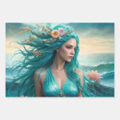 Feuille De Papier Cadeau Mermaid Trio Decoupage Gift Wrap (Devant 3)