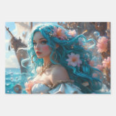 Feuille De Papier Cadeau Mermaid Trio Decoupage Gift Wrap (Devant 2)