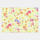 Feuille De Papier Cadeau Mermaids Lemon Vert (Devant 3)
