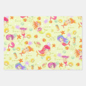 Feuille De Papier Cadeau Mermaids Lemon Vert (Devant)
