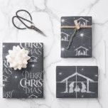 Feuille De Papier Cadeau Merry CHRISTmas Christian Chalkboard Calligraphie<br><div class="desc">Nous disons "Joyeux Noël" mais souvent nous oublions l'origine des mots. Ce lettrage manuel original utilise son design unique pour raconter l'histoire simplement et élégamment. Montrez votre esprit CHRISTmas et partagez votre foi avec les autres. Ce design est également offert dans la craie noire et blanche sur le bois et...</div>