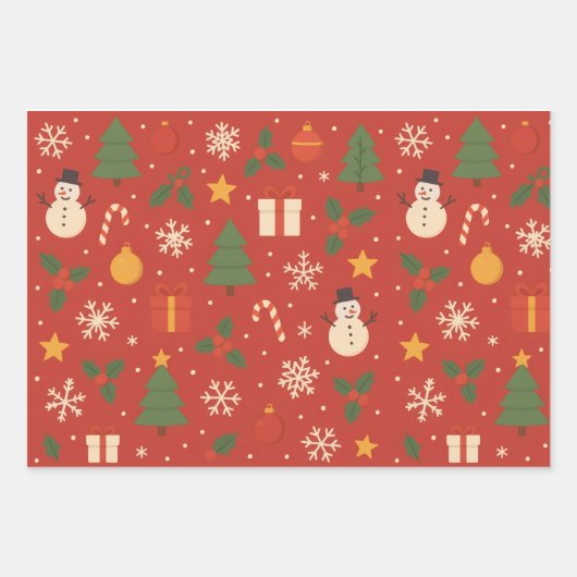Feuille De Papier Cadeau Merry Christmas Classic Wrap (Devant)