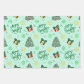 Feuille De Papier Cadeau Merry Christmas Gift–Festive Tree & Present (Devant 2)