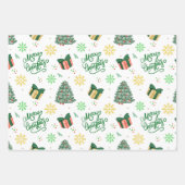 Feuille De Papier Cadeau Merry Christmas Gift–Festive Tree & Present (Devant)
