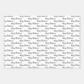 Feuille De Papier Cadeau Merry Christmas Handwriting White Black Red (Devant)