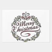 Feuille De Papier Cadeau Merry Christmas Penguin Boxing Gloves Green Bow (Devant 2)