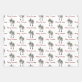 Feuille De Papier Cadeau Merry Christmas Tropical Palm Trees Beach Holiday (Devant 3)