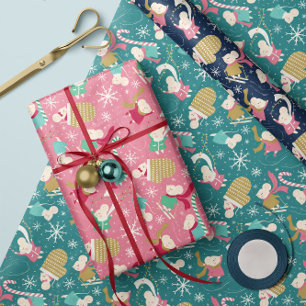 Feuille De Papier Cadeau Merry Little Mice - Christmas Wrapper Paper Trio