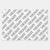 Feuille De Papier Cadeau MERRY Modern Text Christmas Holiday Fun (Devant 2)