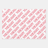 Feuille De Papier Cadeau MERRY Modern Text Christmas Holiday Fun (Devant)