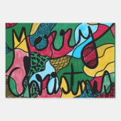 FEUILLE DE PAPIER CADEAU MERRY NOËL NEUROGRAPHIQUE & NOIR LIGNE (Devant)