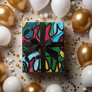 FEUILLE DE PAPIER CADEAU MERRY NOËL NEUROGRAPHIQUE & NOIR LIGNE