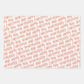 Feuille De Papier Cadeau Merry Whimsical Joyeux Noël Joyeux Nouvel An Envel (Devant)