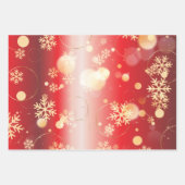 Feuille De Papier Cadeau Merveilles d'hiver de Noël Rouge et Or (Devant 2)
