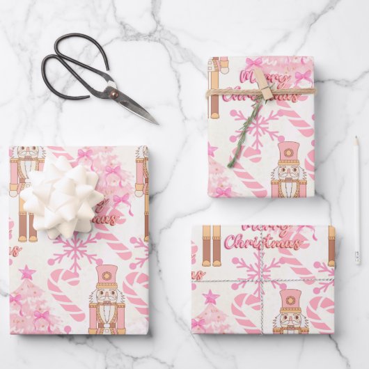Feuille De Papier Cadeau Mes Flacons De Neige Rose (Recto)