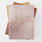 Feuille De Papier Cadeau Métal Shimmer rose orange or Brown (En situation)