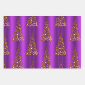 Feuille De Papier Cadeau Métallurgique et violet Noël (Devant)