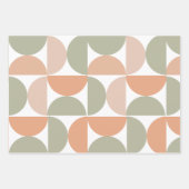 Feuille De Papier Cadeau Mi-siècle moderne Abstrait Motif Neutre (Devant 3)