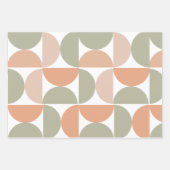 Feuille De Papier Cadeau Mi-siècle moderne Abstrait Motif Neutre (Devant)