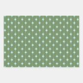 Feuille De Papier Cadeau Mi-siècle moderne Atomique étoiles Motif Olive Blu (Devant)