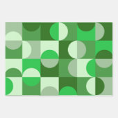 Feuille De Papier Cadeau Mi-siècle moderne demi-cercles Vert gris (Devant 3)