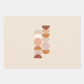 Feuille De Papier Cadeau Mi-siècle moderne géométrique Neutre Beige (Devant 3)