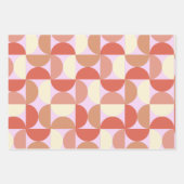 Feuille De Papier Cadeau Mi-siècle moderne Motif Abstrait rose (Devant)