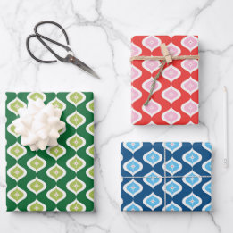 Feuille De Papier Cadeau Mi-siècle moderne Noël géométrique