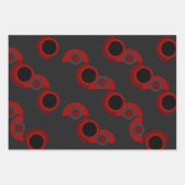 Feuille De Papier Cadeau Mi-siècle moderne rouge, noir et gris (Devant 2)