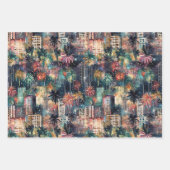 Feuille De Papier Cadeau Miami à Noël & Nouvel An en aquarelles (Devant 2)