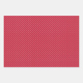 Feuille De Papier Cadeau Micro pois blanc - 3 rouges (Devant 3)
