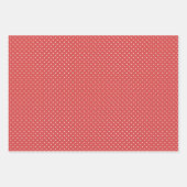 Feuille De Papier Cadeau Micro pois blanc - 3 rouges (Devant 2)