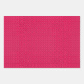 Feuille De Papier Cadeau Micro pois blanc - 3 rouges (Devant)
