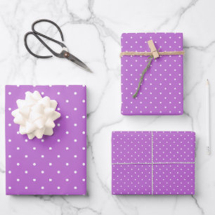 Feuille De Papier Cadeau Micro pois blanc - Orchidée violet