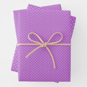 Feuille De Papier Cadeau Micro pois blanc - Orchidée violet