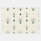 Feuille De Papier Cadeau Mid Century Christmas Trees (Devant)