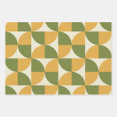 Feuille De Papier Cadeau Mid Century Green Mustard yellow  Semi Circles  (Devant 3)
