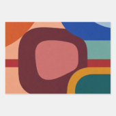 Feuille De Papier Cadeau Mid-Century Modern Abstract Geometric Pattern (Devant 3)