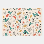 Feuille De Papier Cadeau Mid Century Modern Starburst Pattern (Devant)