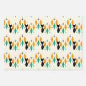 Feuille De Papier Cadeau Mid Century Moderne Starburburbs Atomique Diamonds (Devant 3)