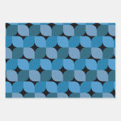 Feuille De Papier Cadeau Mid siècle moderne géométrique en bleu et turquois (Devant 2)