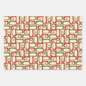 Feuille De Papier Cadeau Midcentury Modern Retro Christmas Patterns (Devant 3)