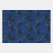 Feuille De Papier Cadeau Midnight Black Cats– modern minimal Pattern (Devant 2)