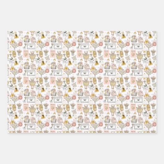 Feuille De Papier Cadeau Miel à vendre (Devant)