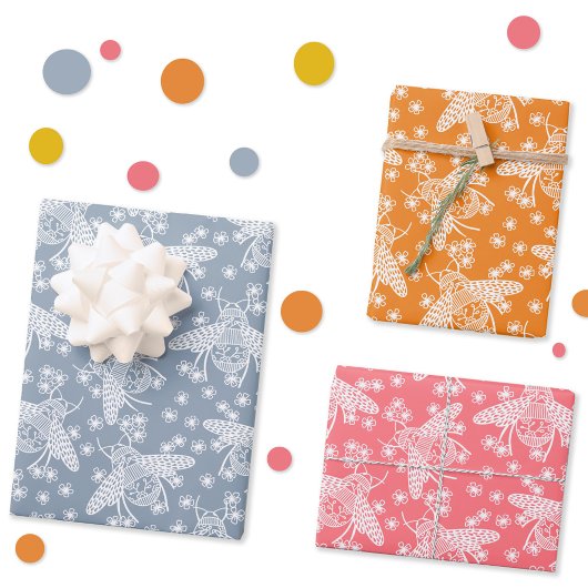 Feuille De Papier Cadeau Miel Bee