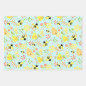 Feuille De Papier Cadeau Miel Bee Blue (Devant 3)