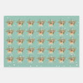 Feuille De Papier Cadeau Mignon Bambi sur l'Arrière - plan vert (Devant 2)