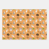 Feuille De Papier Cadeau Mignon fantôme Français Bulldog chauve-souris citr (Devant 3)