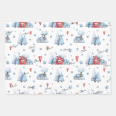 Feuille De Papier Cadeau Mignonne, 3 noms correspondant aux Motifs d'hiver  (Devant 2)